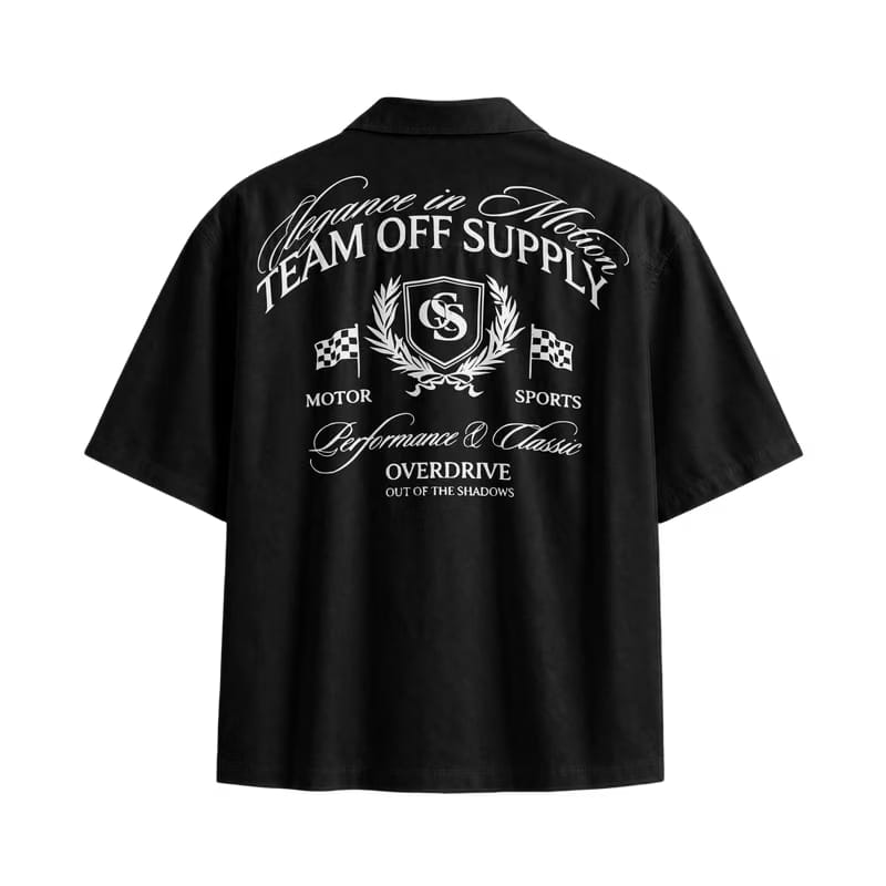 Off Supply Elegance In Motion Black Bowling Shirt