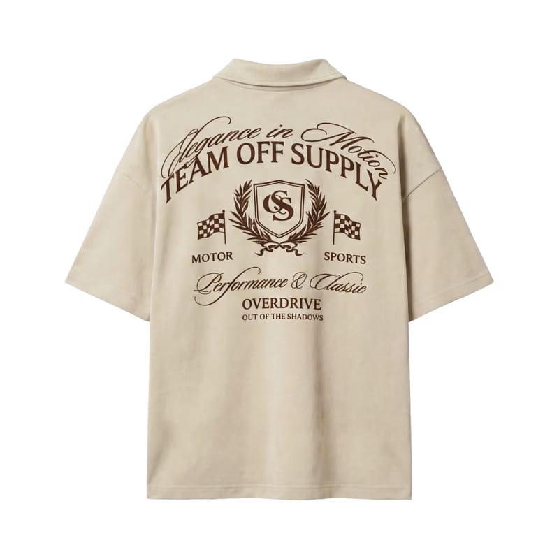 Off Supply Elegance In Motion Sand Quarter Zip T-shirt