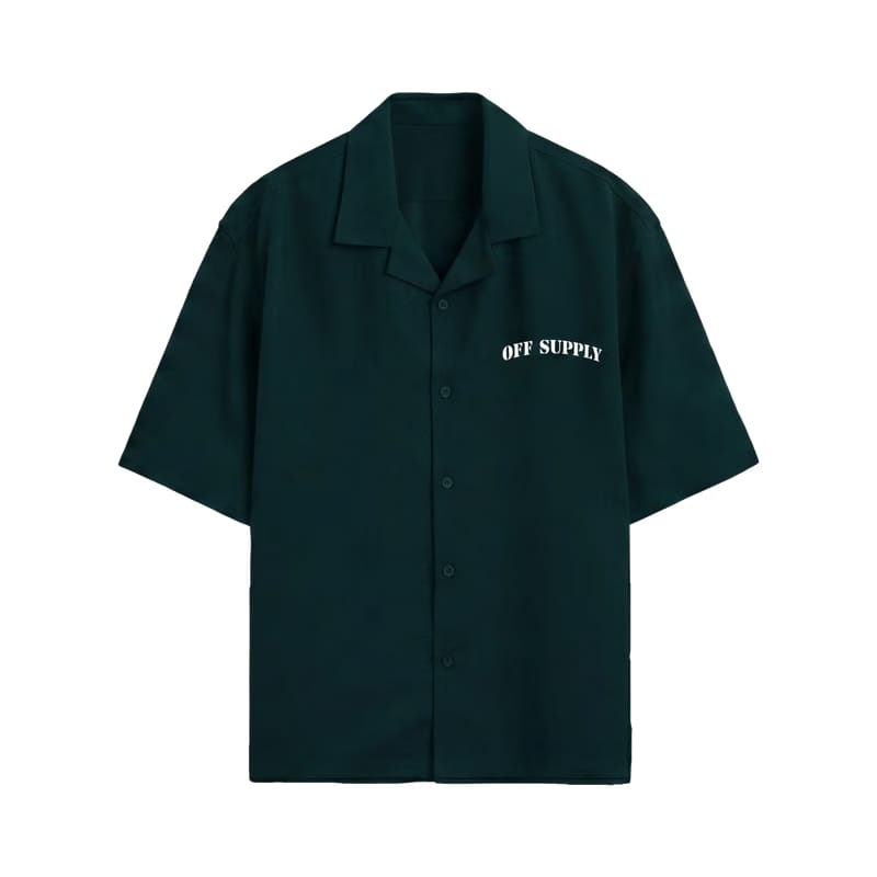 Off Supply Island Archive Bowling Shirt - Forest Green