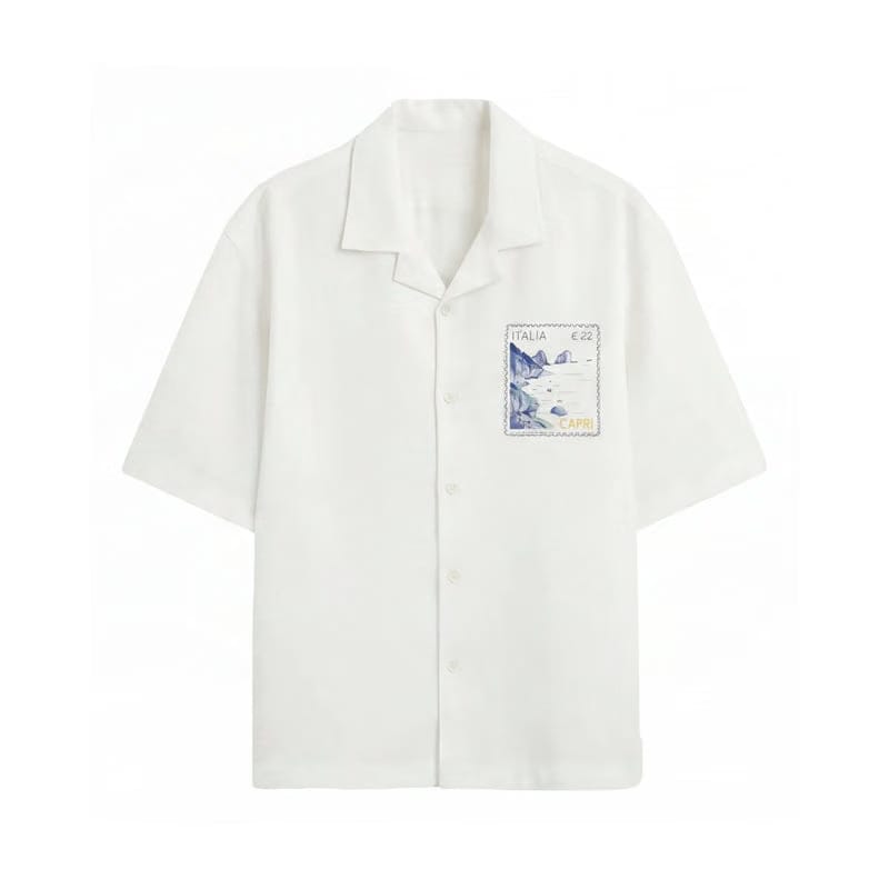 Off Supply Limoncello Afternoons Bowling Shirt White