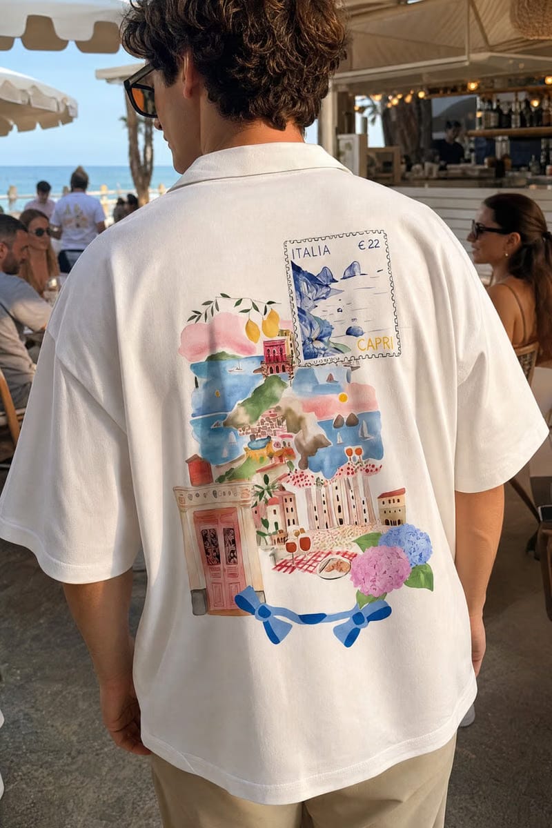 Off Supply Limoncello Afternoons Bowling Shirt White