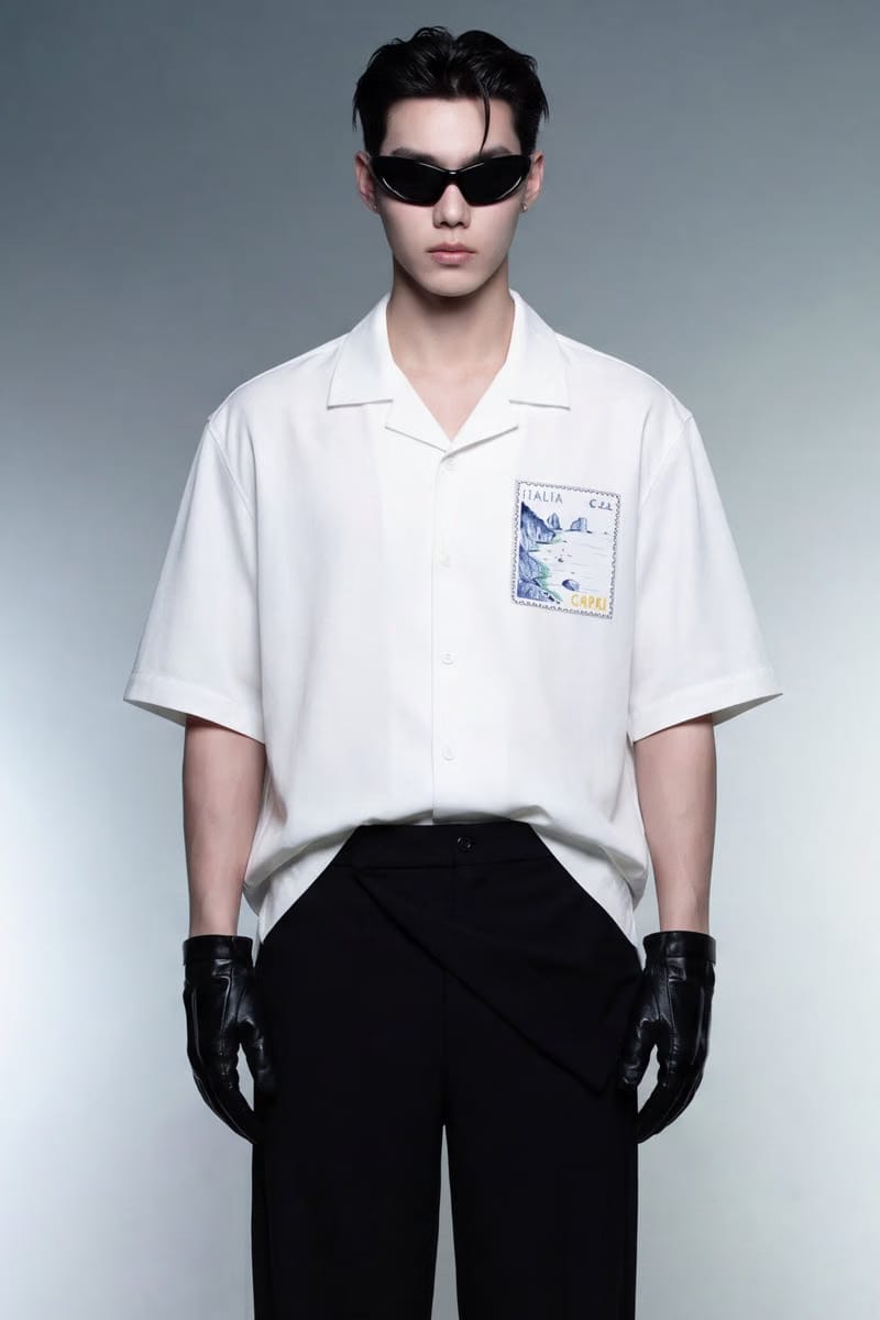 Off Supply Limoncello Afternoons Bowling Shirt White