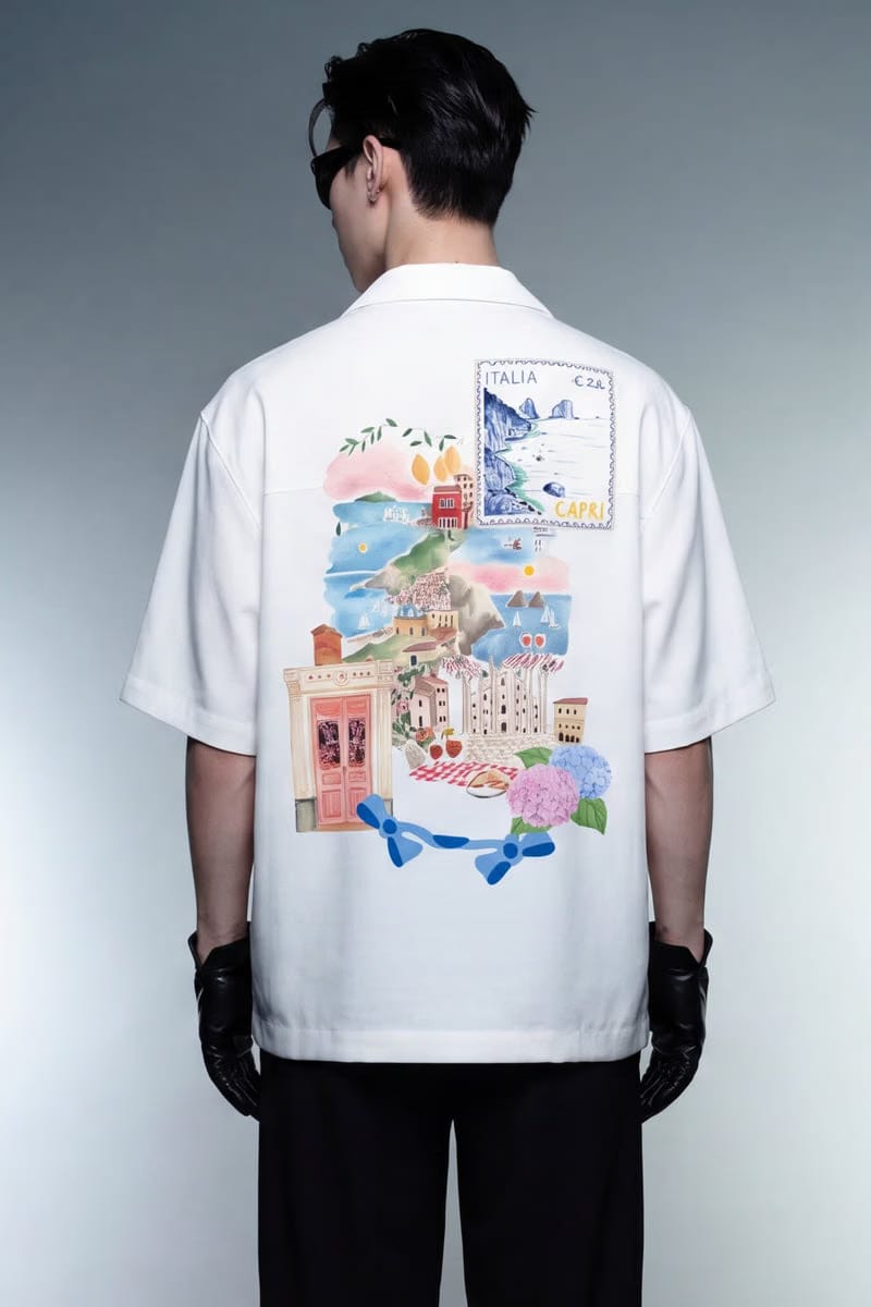 Off Supply Limoncello Afternoons Bowling Shirt White