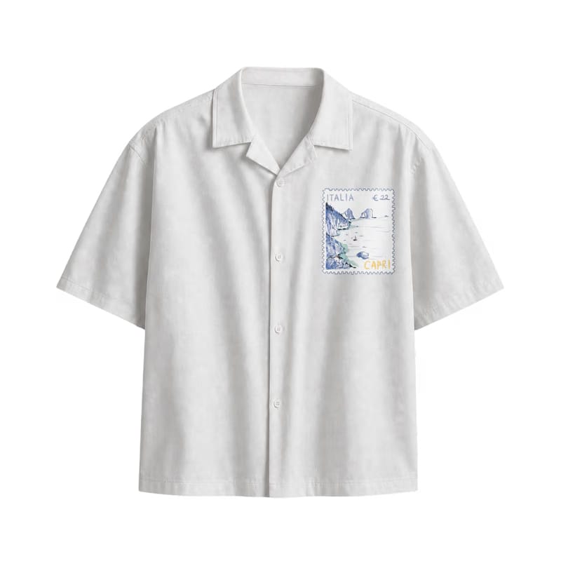 Off Supply Limoncello Afternoons Bowling Shirt White