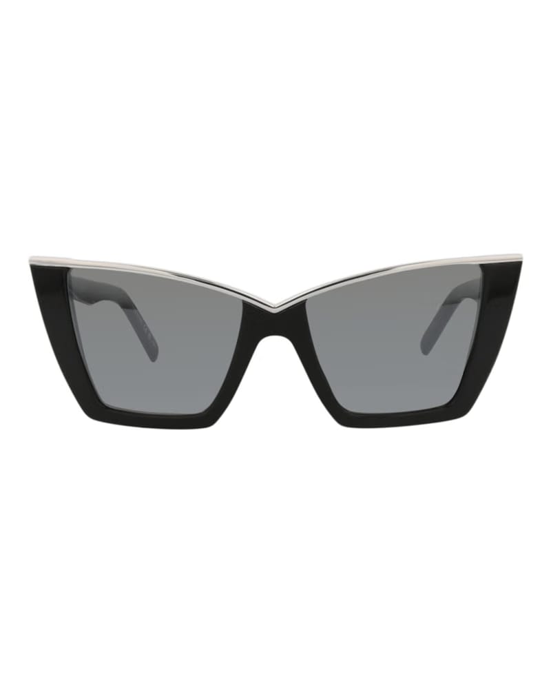 Saint Laurent Cat Eye-Frame Acetate Sunglasses Black Black Silver (SL570-30014007-002)