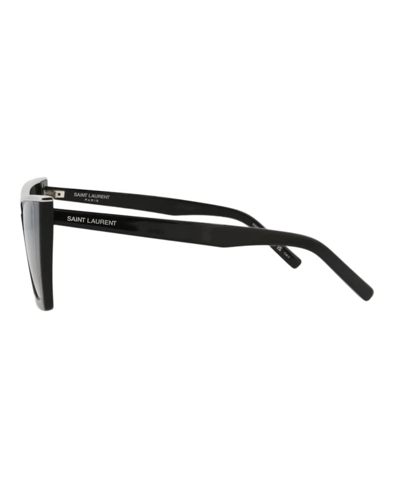Saint Laurent Cat Eye-Frame Acetate Sunglasses Black Black Silver (SL570-30014007-002)