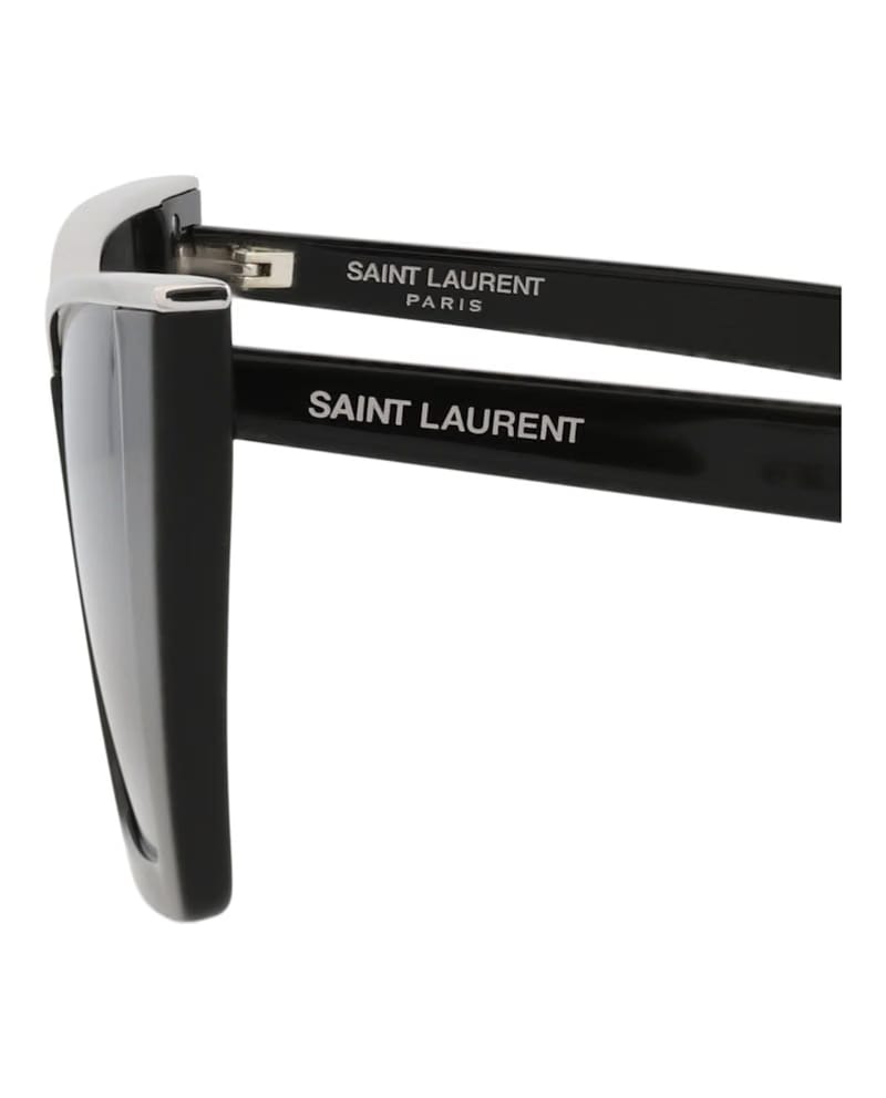 Saint Laurent Cat Eye-Frame Acetate Sunglasses Black Black Silver (SL570-30014007-002)