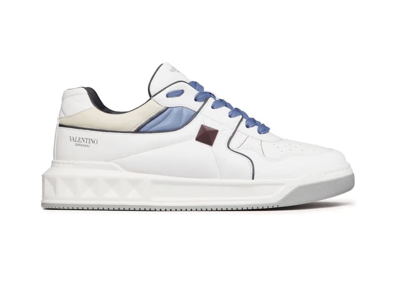 Valentino One Stud Low White Blue