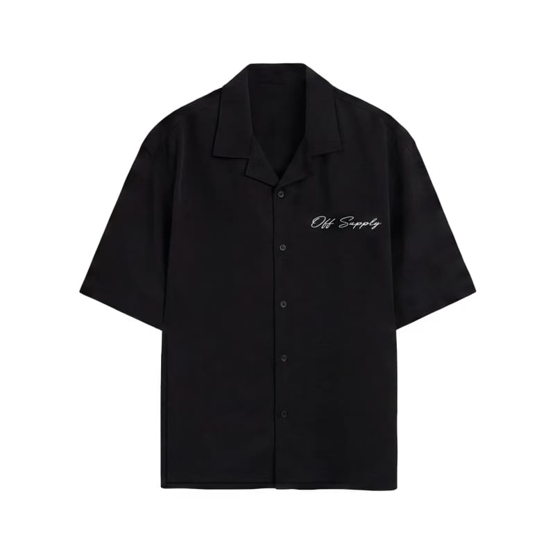 Off Supply People of Culture Black Bowling Shirt