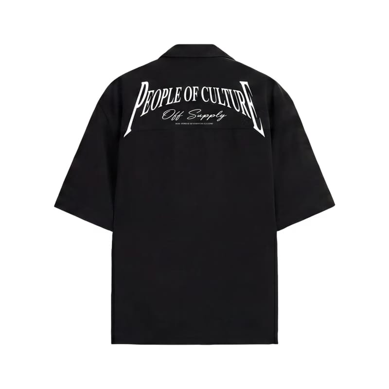 Off Supply People of Culture Black Bowling Shirt
