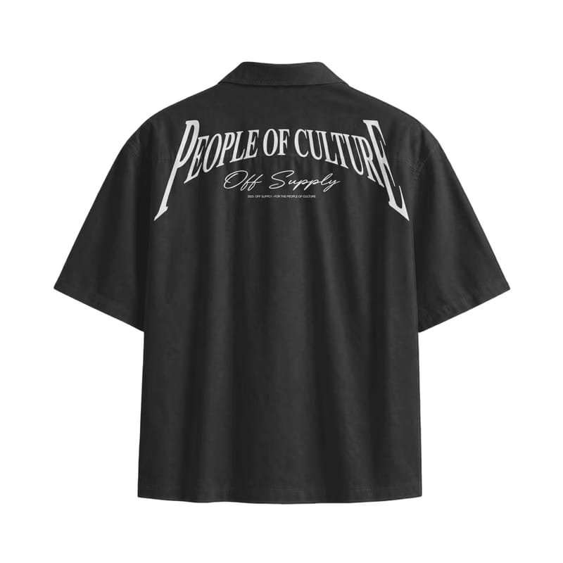 Off Supply People of Culture Black Bowling Shirt