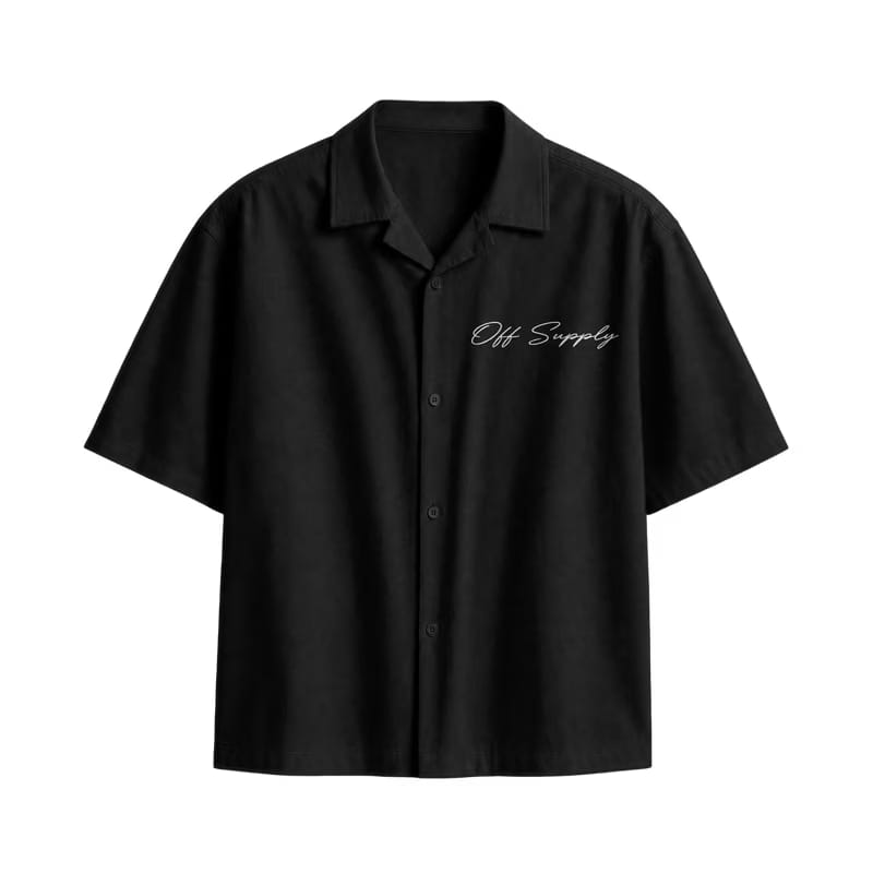 Off Supply People of Culture Black Bowling Shirt