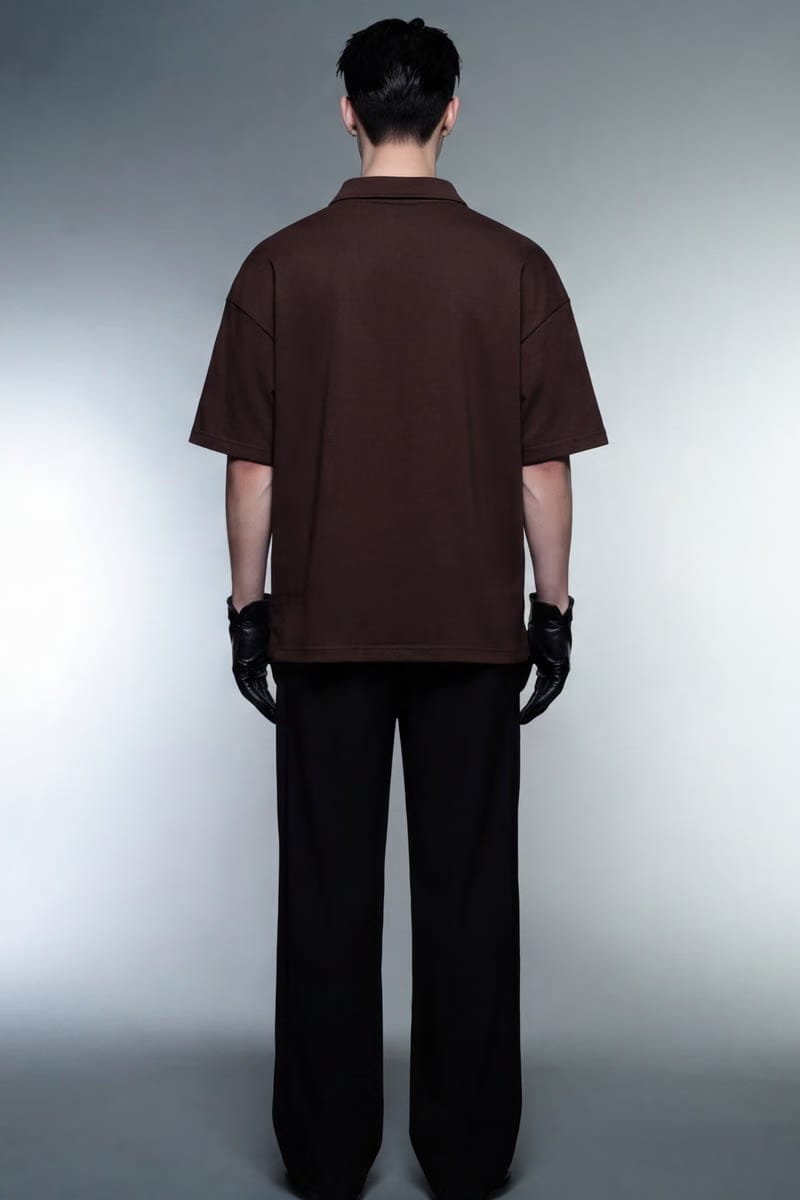 Off Supply Westwood Tennis Club Brown Quarter Zip T-shirt