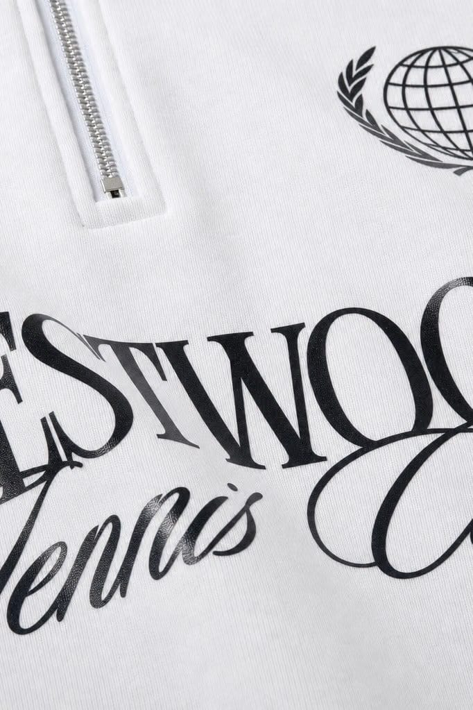 Off Supply Westwood Tennis Club White Quarter Zip T-shirt