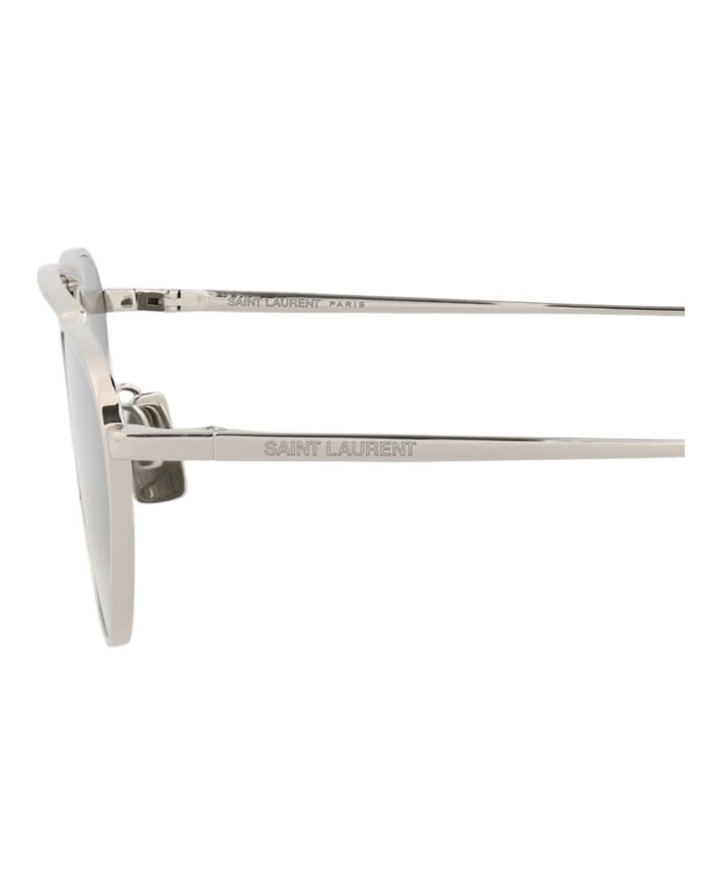 Saint Laurent Round-Frame Metal Sunglasses Silver/Silver/Grey (SL538-30013515-002)