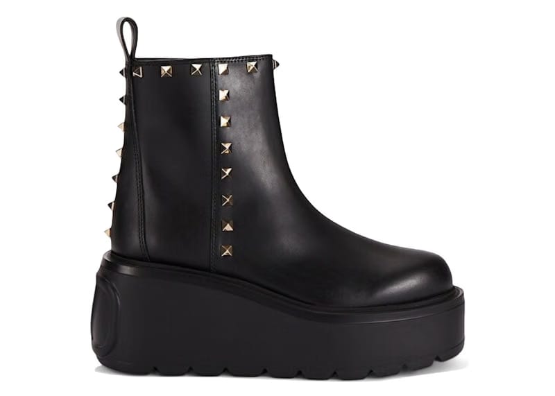 Valentino Platform Stud Ankle Boots Black (Women's)