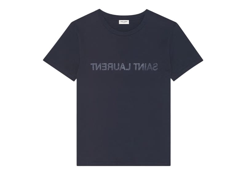 Saint Laurent Reverse Logo T-Shirt Navy