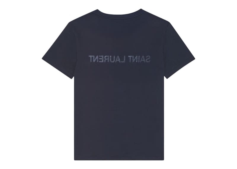 Saint Laurent Reverse Logo T-Shirt Navy