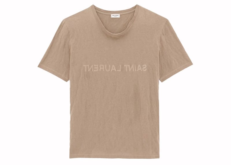 Saint Laurent Reverse T-Shirt Taupe/Natural