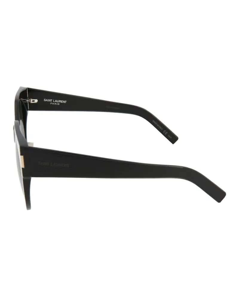 Saint Laurent Round-Frame Acetate Sunglasses Shiny Black (SL185SLIM-30001892-001)