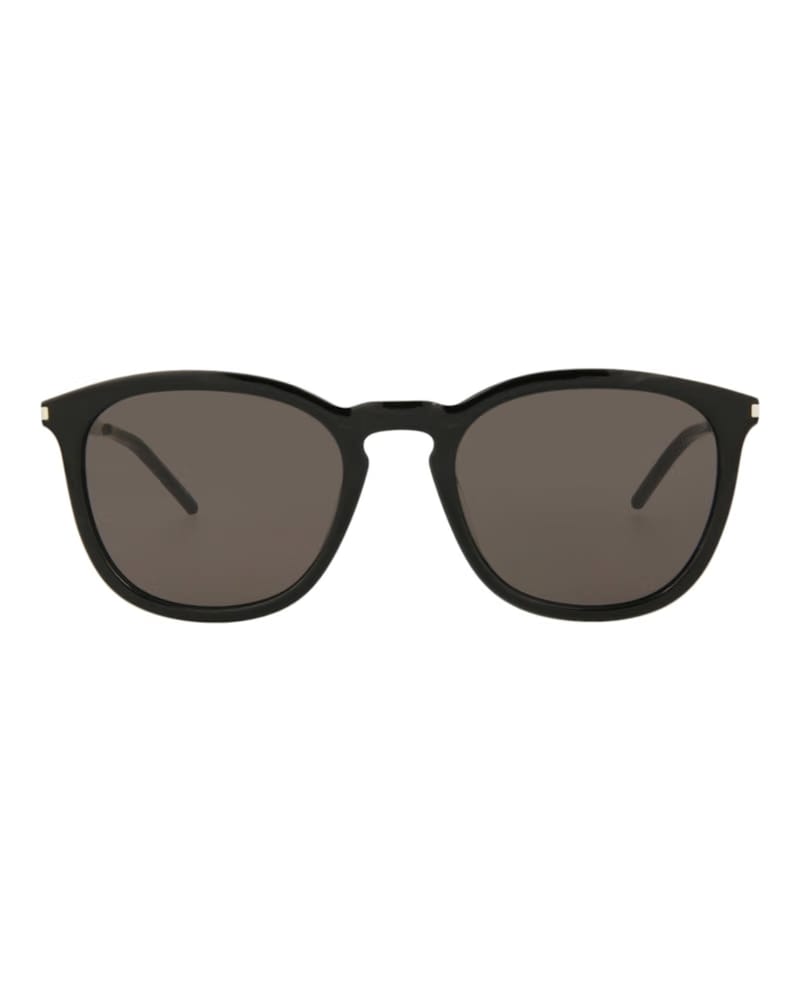 Saint Laurent Square-Frame Acetate Sunglasses Black/Silver/Black (SL360-30008550-001)