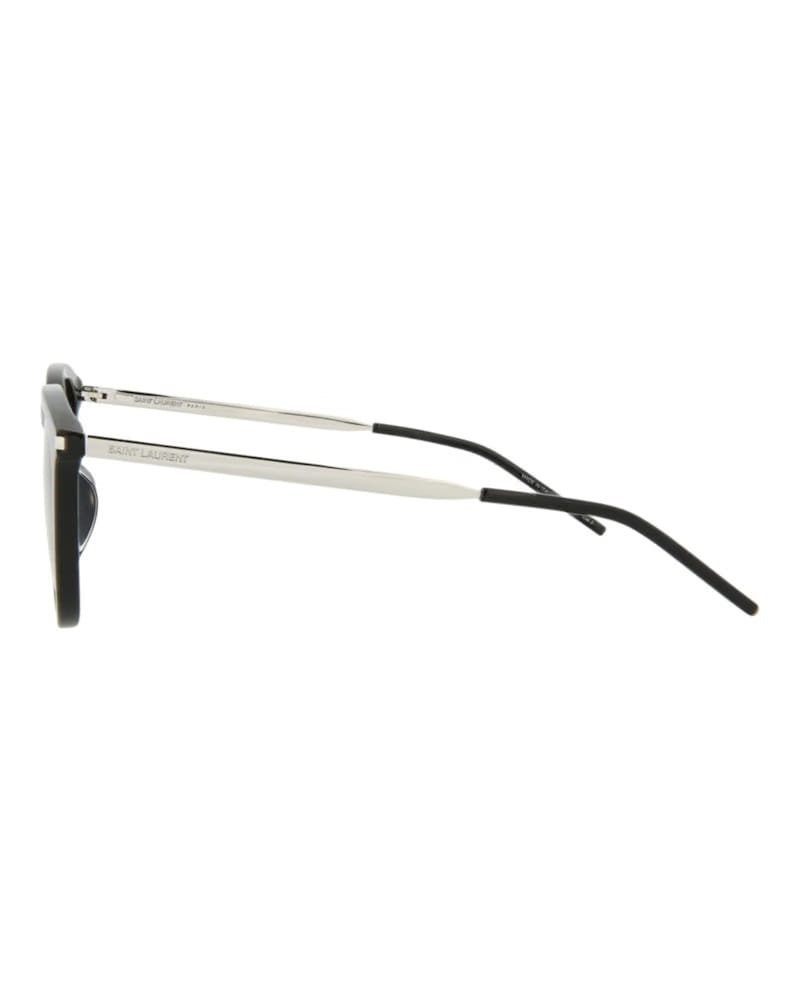 Saint Laurent Square-Frame Acetate Sunglasses Black/Silver/Black (SL360-30008550-001)