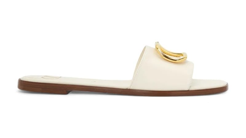 Valentino V Logo Signature Slippers Ivory (Women's)