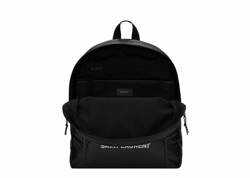 Saint Laurent Nuxx Backpack in Nylon Silver/Black