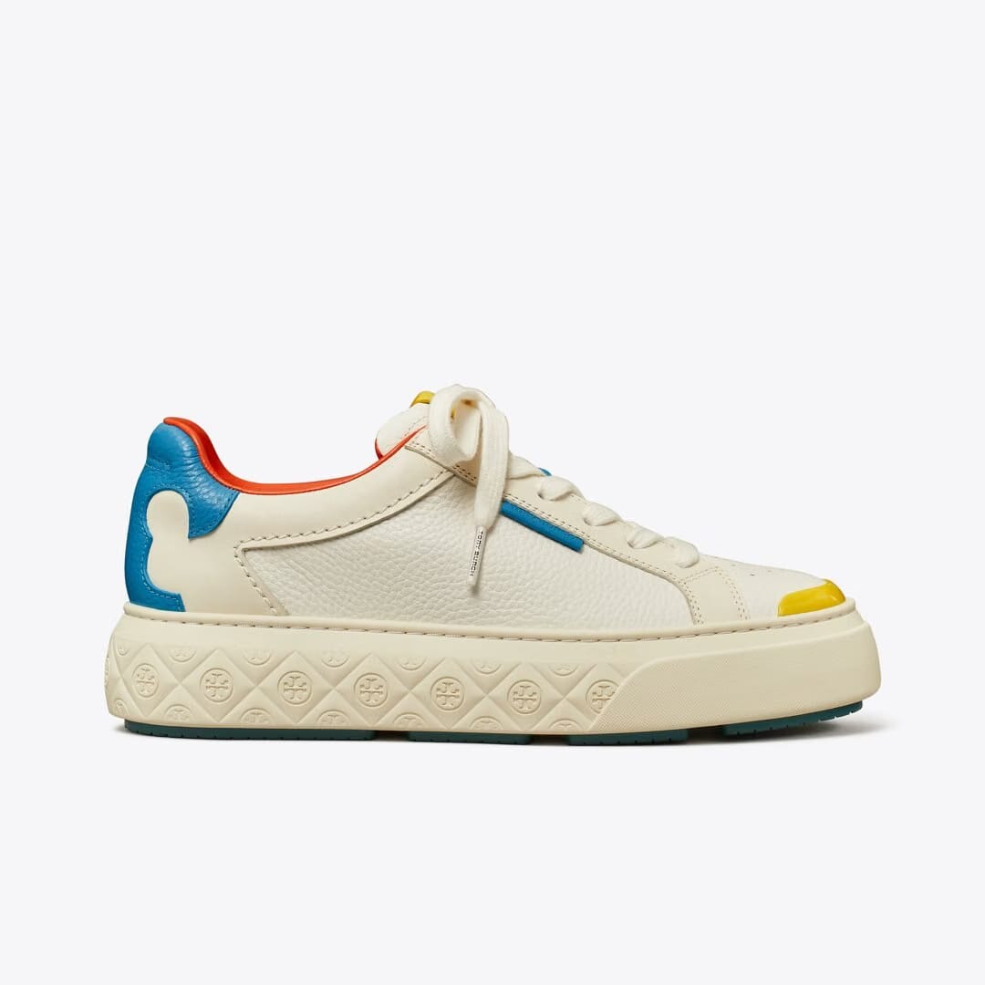 Tory Burch Ladybug Sneaker WHITE / NEW IVORY / COBALT