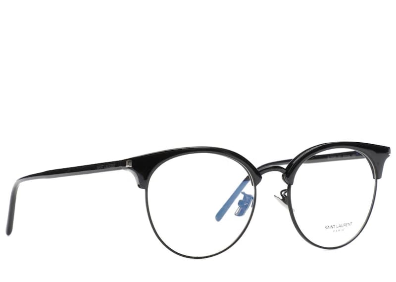 Saint Laurent Round-Frame Acetate Optical Frames Black Black Transparent (SL233F-30002729-001)