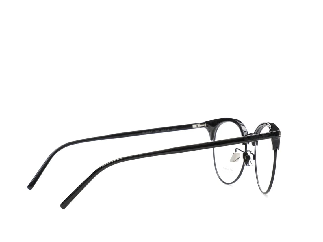 Saint Laurent Round-Frame Acetate Optical Frames Black Black Transparent (SL233F-30002729-001)