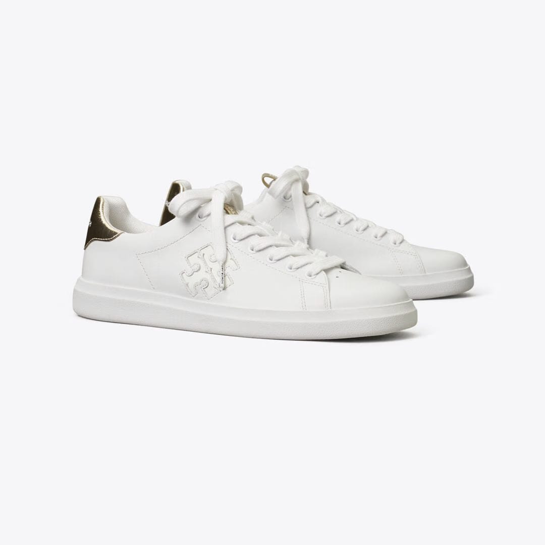 Tory Burch Howell Court Sneaker Titanium White / Spark Gold