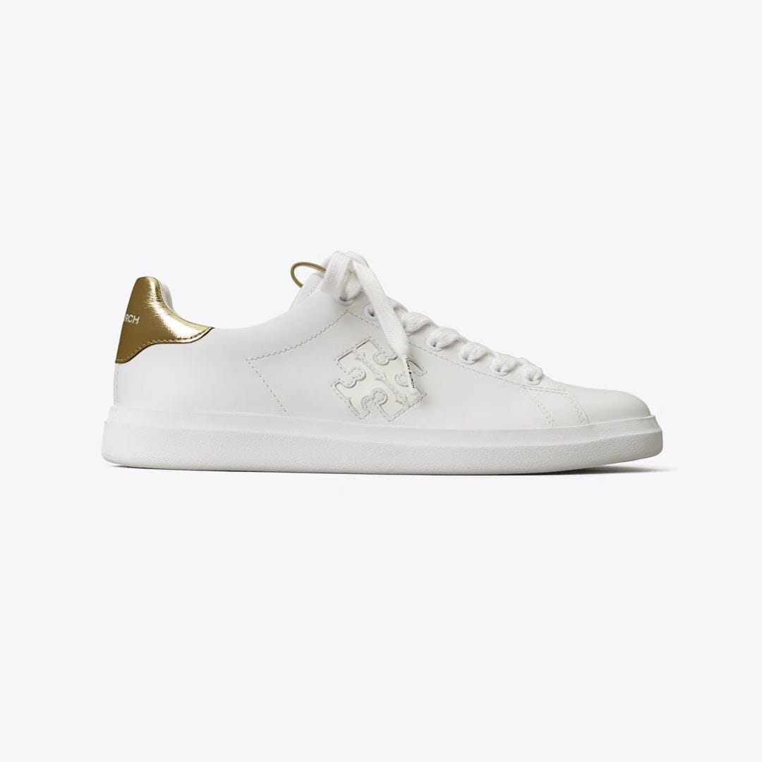 Tory Burch Howell Court Sneaker Titanium White / Spark Gold
