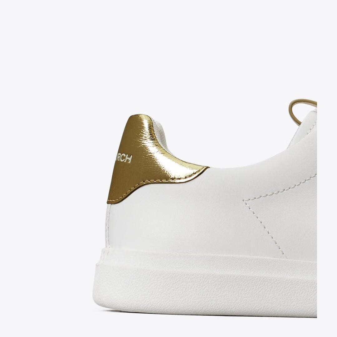 Tory Burch Howell Court Sneaker Titanium White / Spark Gold