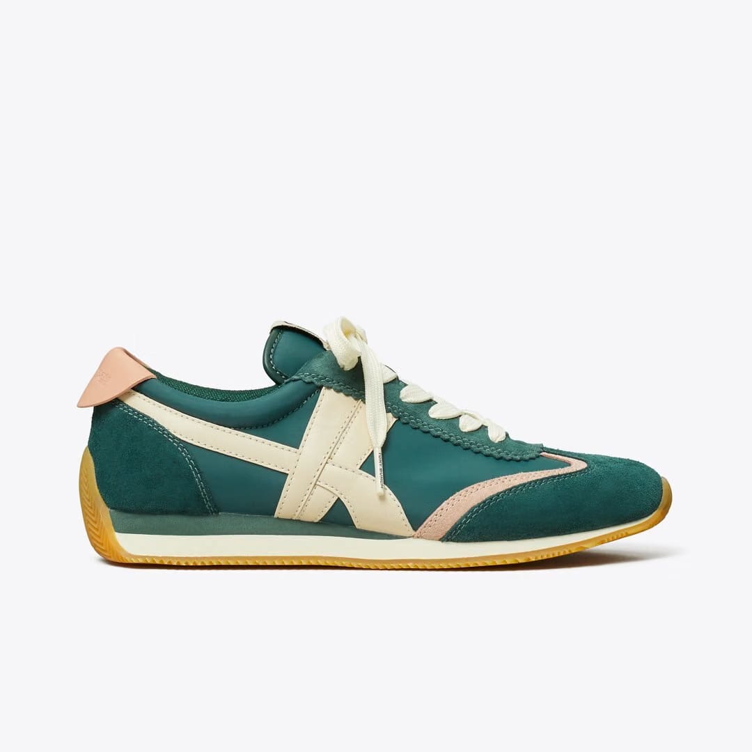 Tory Burch Hank Sneaker Bottle Green / Pink Moon