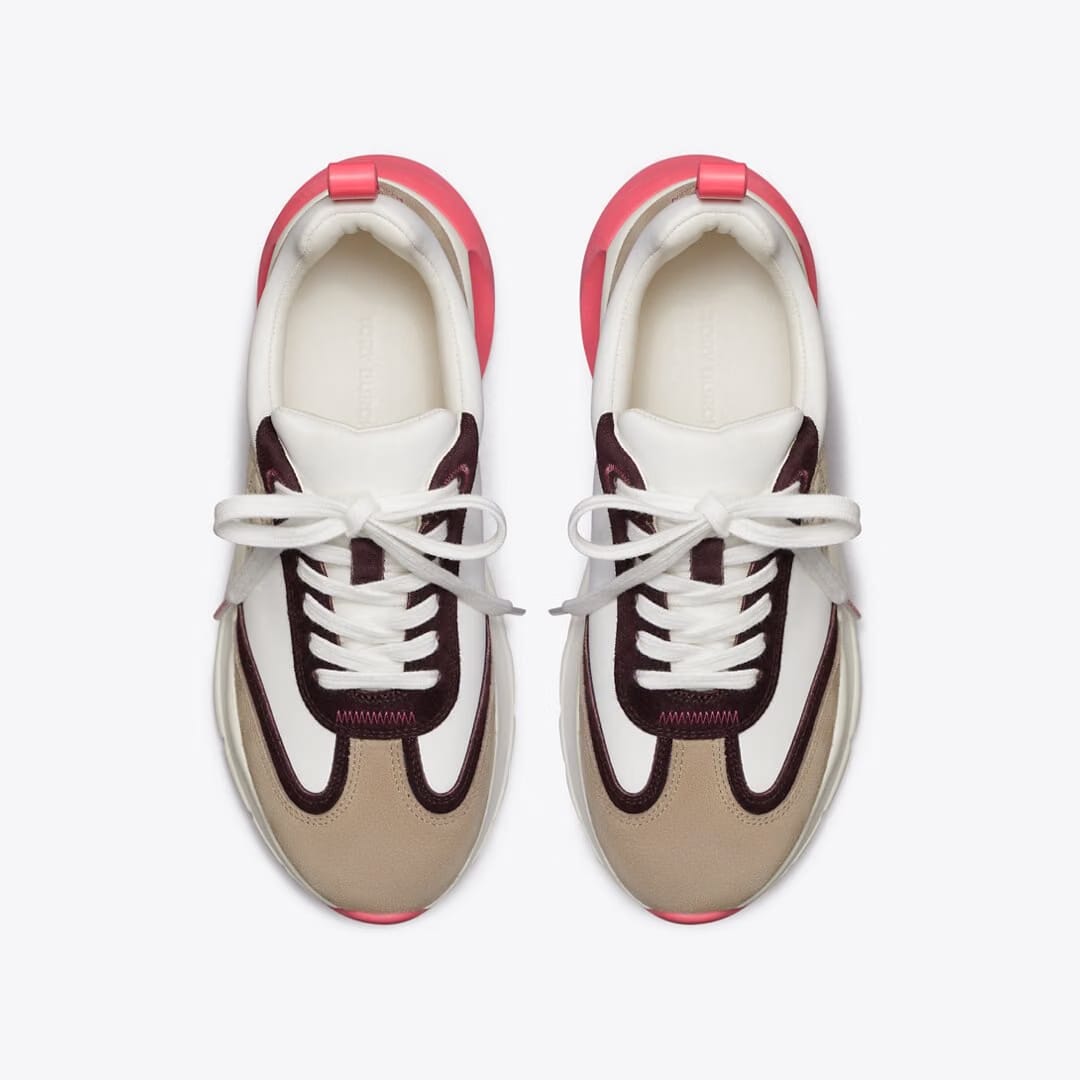 Tory Burch Good Luck Trainer NEW IVORY / Taupe / Pink