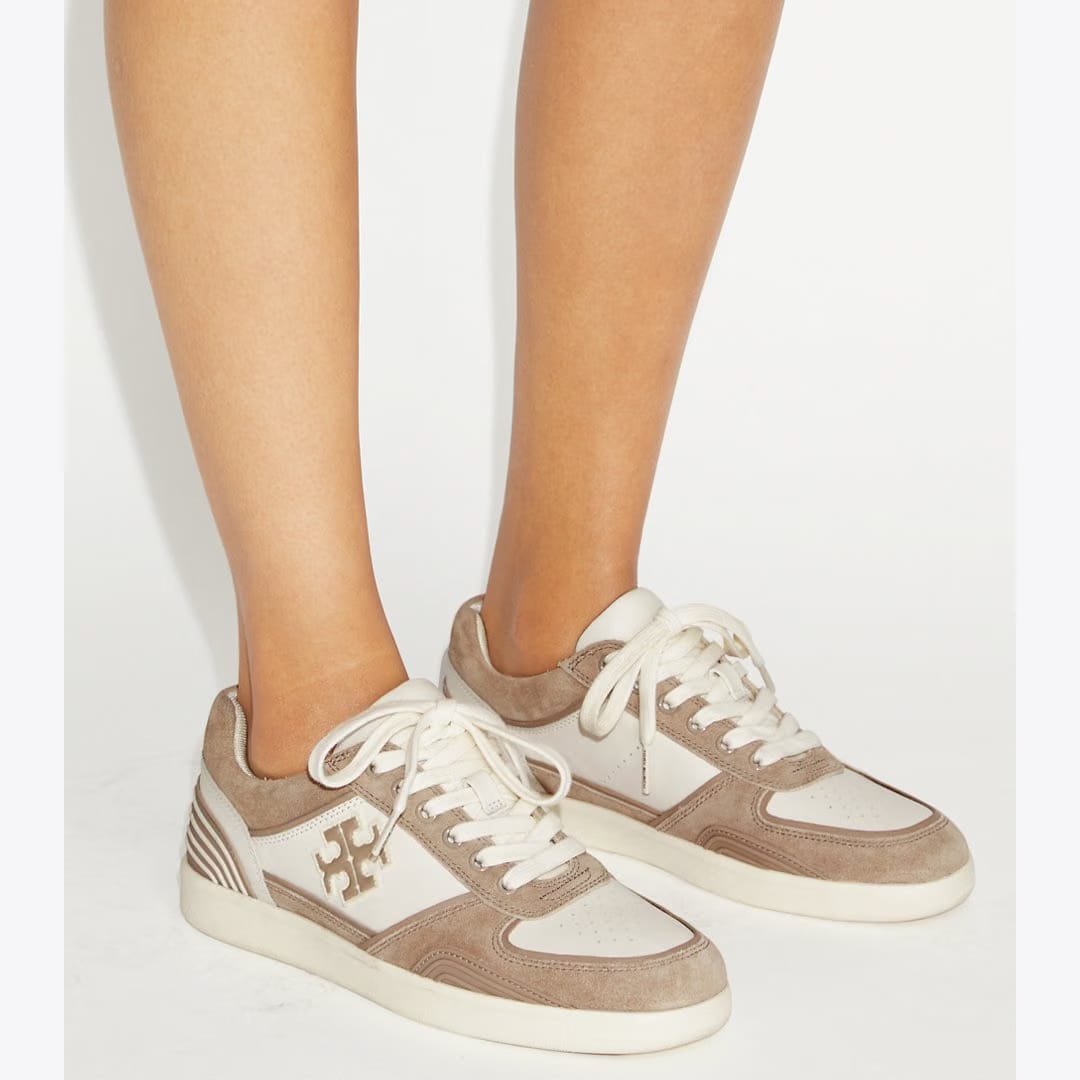Tory Burch Clover Court Sneaker NEW IVORY / CERBIATTO