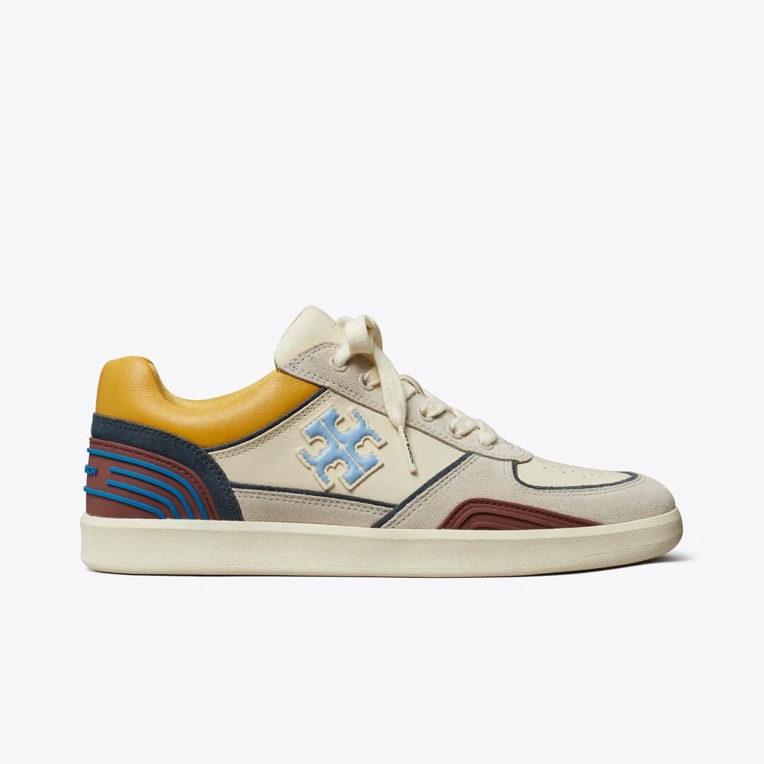 Tory Burch Clover Court Sneaker LIGHT CREAM / CALCARE / DARK CARMINE