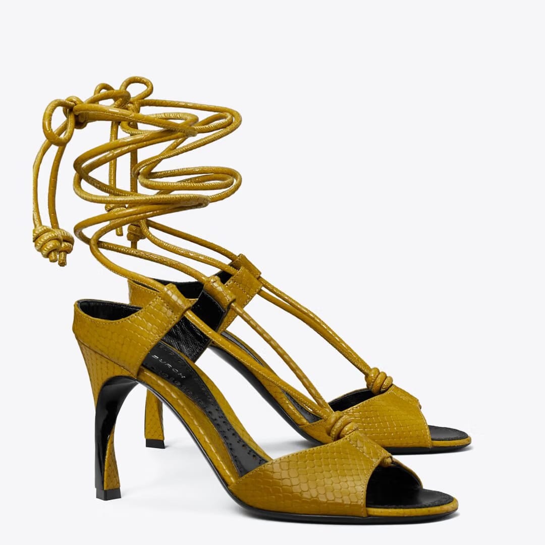 Tory Burch Twisted Heel Sandal SIENNA GOLD