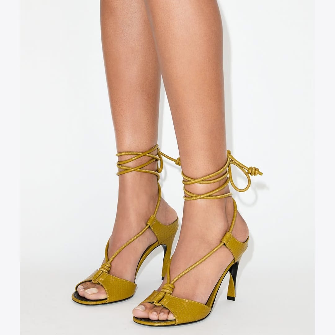 Tory Burch Twisted Heel Sandal SIENNA GOLD