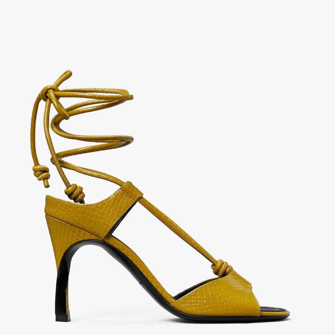 Tory Burch Twisted Heel Sandal SIENNA GOLD