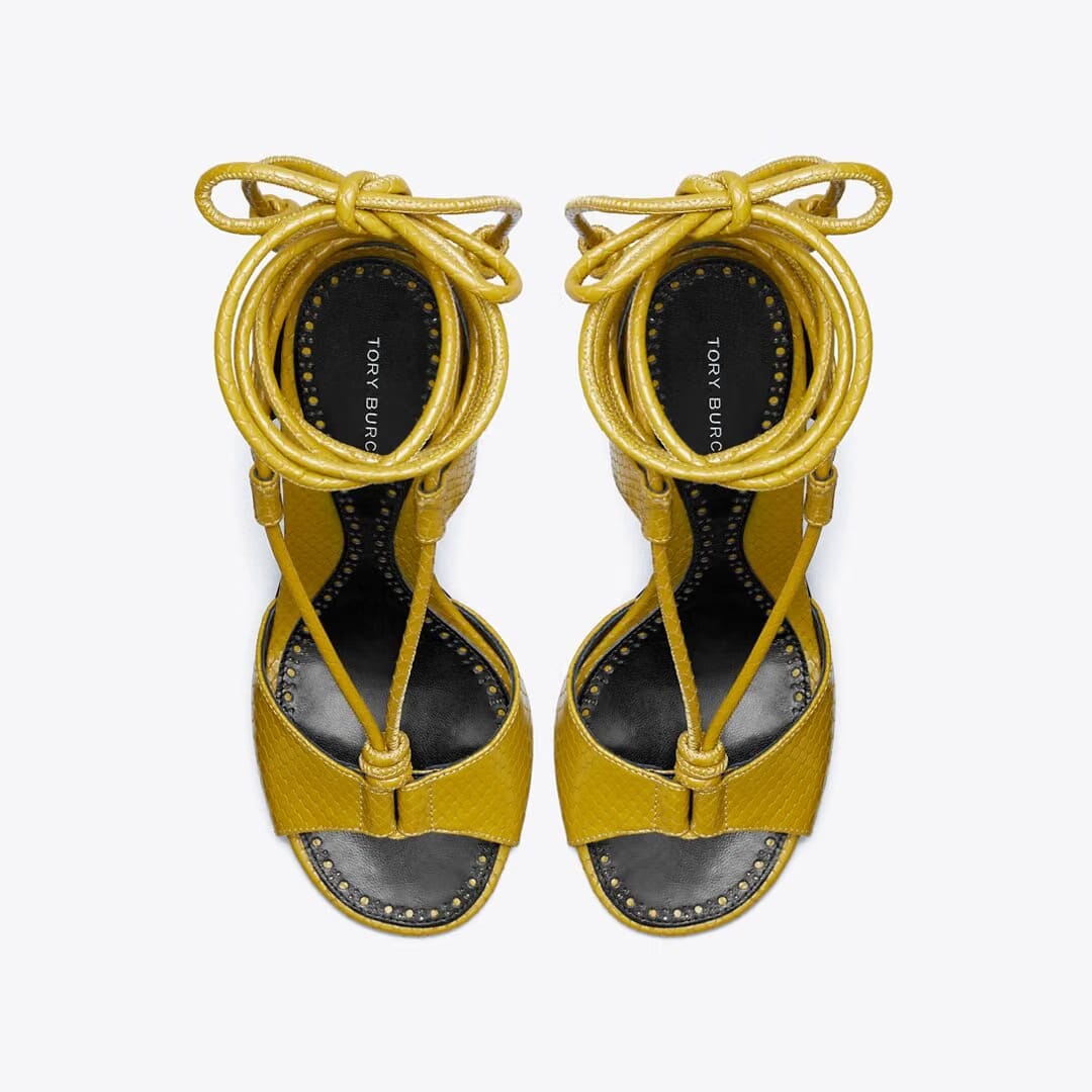 Tory Burch Twisted Heel Sandal SIENNA GOLD