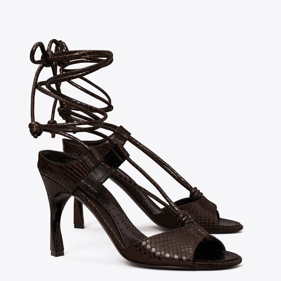 Tory Burch Twisted Heel Sandal CHOCOLATE