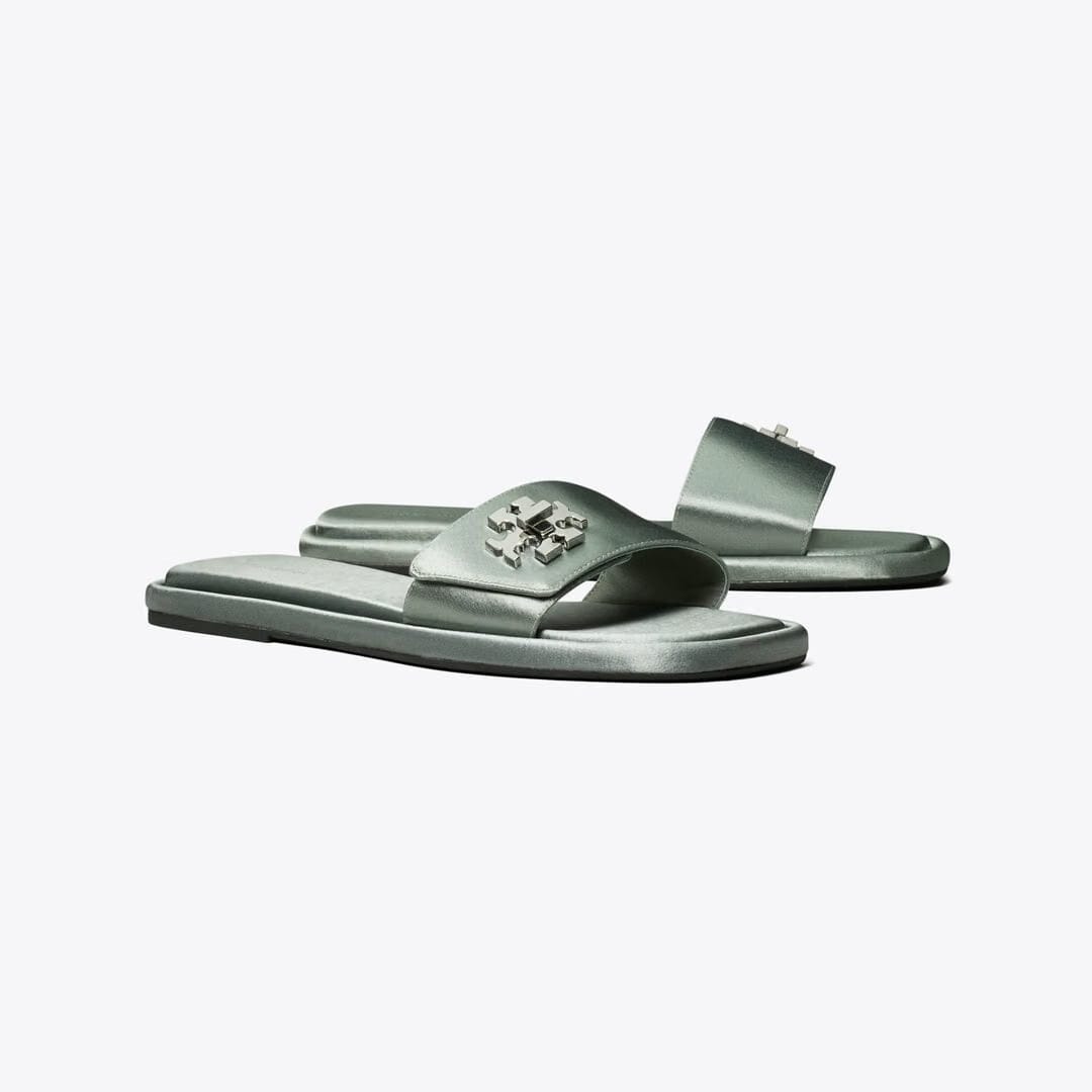 Tory Burch Turnlock Slide VINTAGE STEEL BLUE