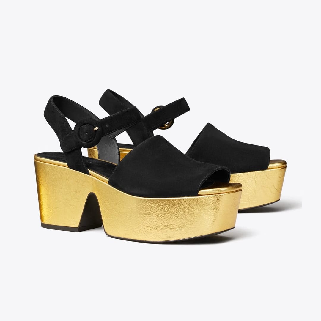 Tory Burch Platform Sandal PERFECT BLACK / CHAMPAGNE