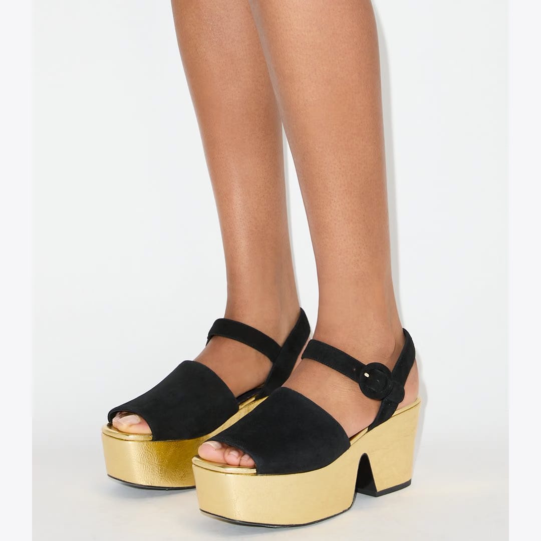 Tory Burch Platform Sandal PERFECT BLACK / CHAMPAGNE