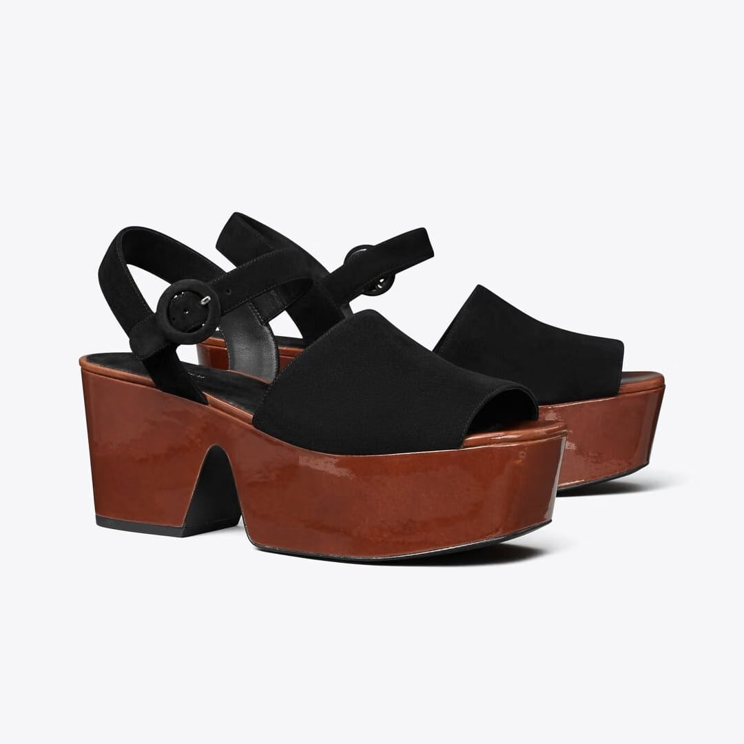 Tory Burch Platform Sandal PERFECT BLACK / PLUM