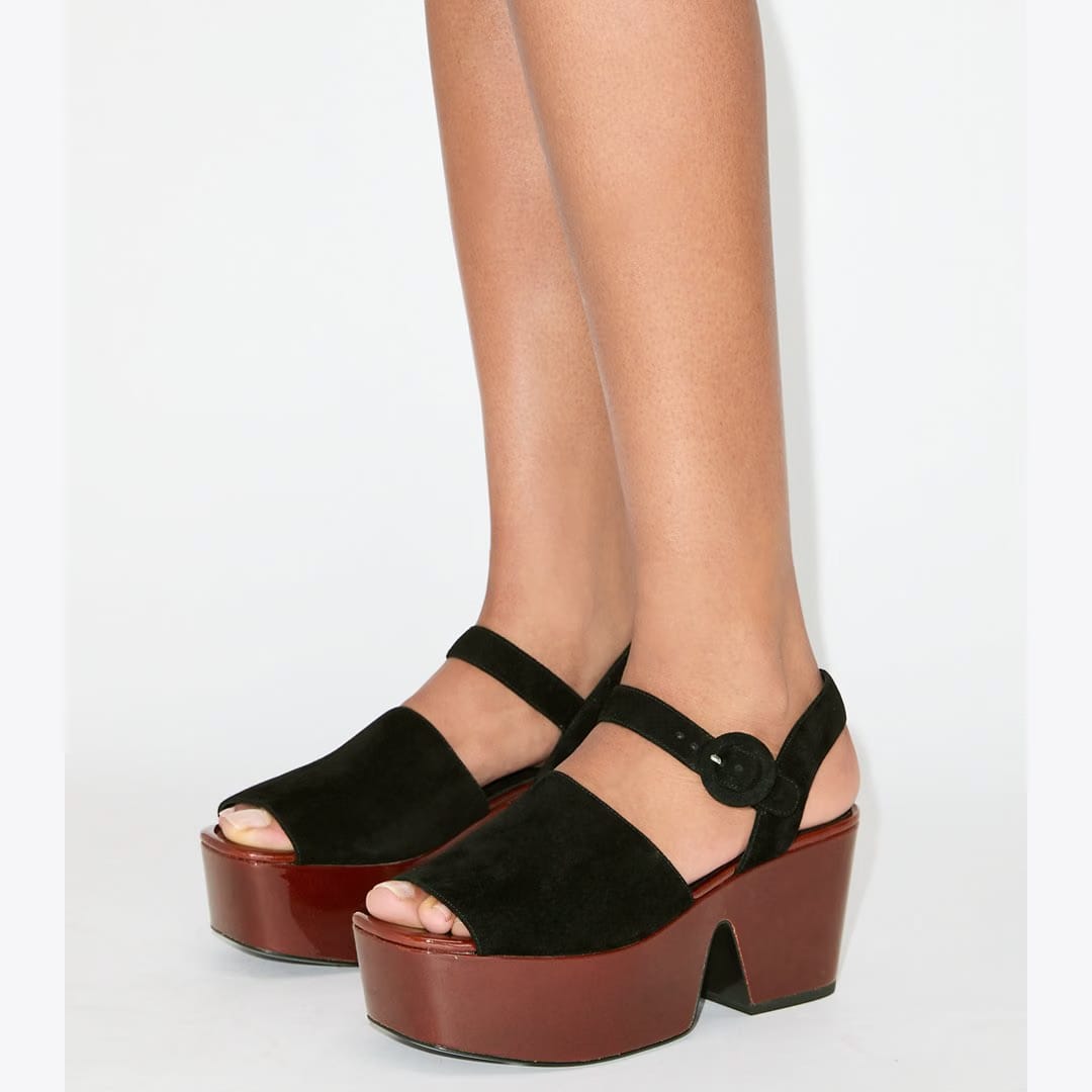Tory Burch Platform Sandal PERFECT BLACK / PLUM