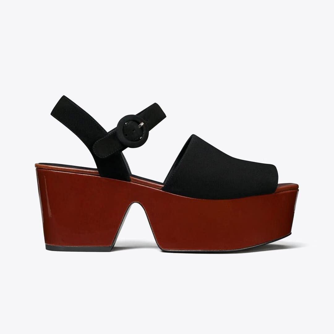 Tory Burch Platform Sandal PERFECT BLACK / PLUM