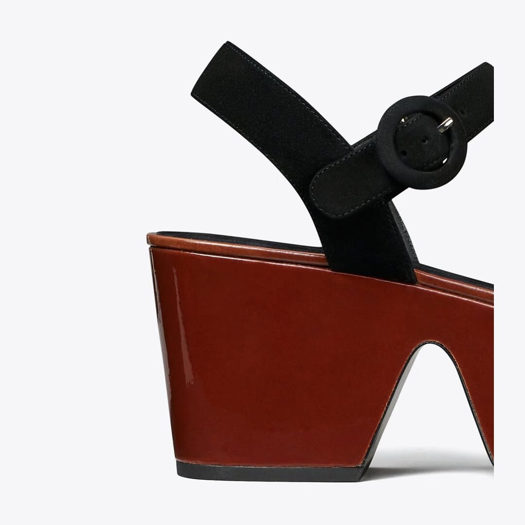 Tory Burch Platform Sandal PERFECT BLACK / PLUM